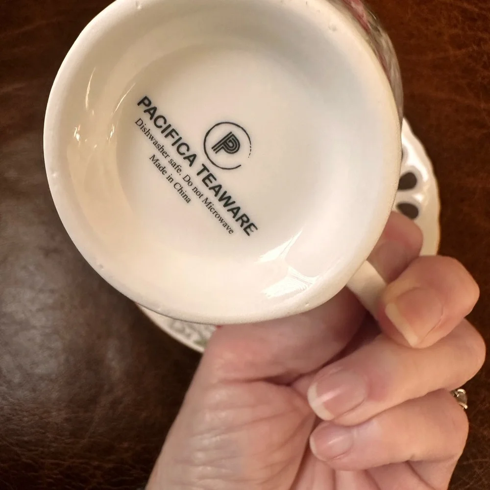 Pacifica Teaware Floral Teacup and Saucer Set